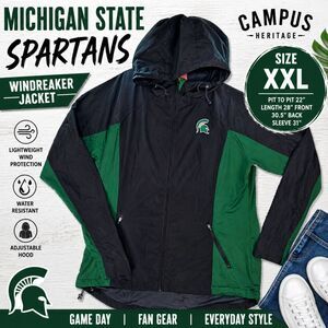 Campus Heritage Michigan State Spartans Windbreaker Jacket Women's  XXL Green